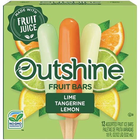 Outshine Frozen Fruit Bars, Real Citrus Juice, 18 Oz, 12 Count ...