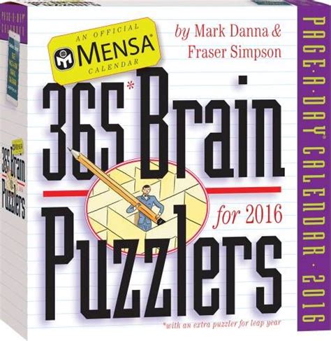 Mensa 365 Brain Puzzlers Page-A-Day Calendar 2016 | Mensa, Interactive ...