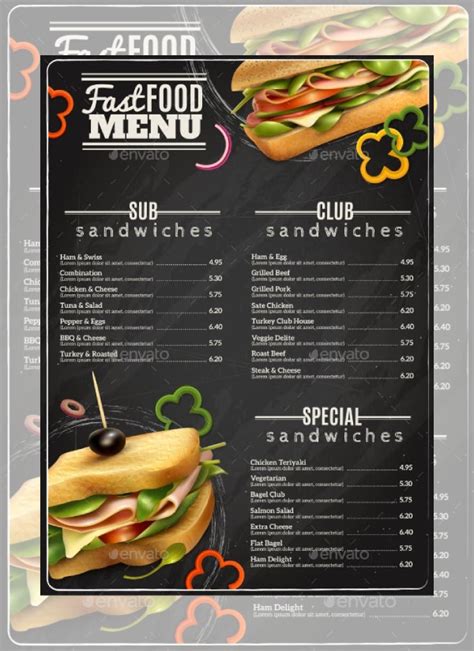 Sandwich Menu - 17+ Examples, Word, Apple Pages, Publisher, Photoshop ...