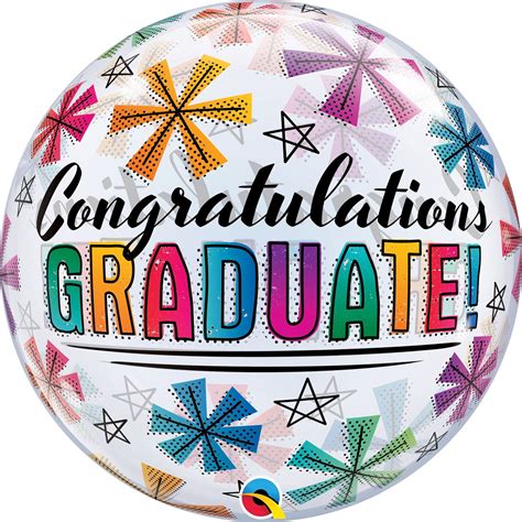 Congratulations Graduate & Stars Bubble Balloon 22" Foil Balloon ...