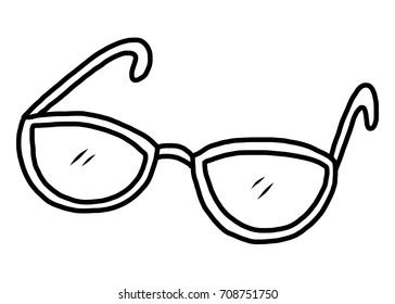 Glasses Cartoon Vector Illustration Black White: เวกเตอร์สต็อก (ปลอดค่า ...