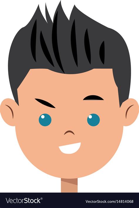 Cartoon character face boy children Royalty Free Vector