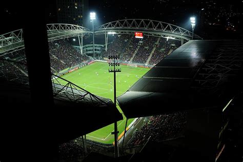 Football stadium FC Utrecht during a match in the evening 277 ...