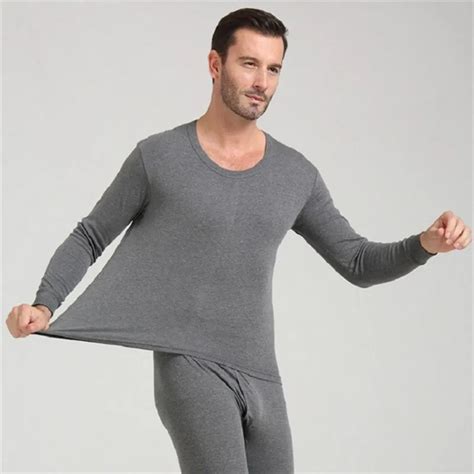 100% cotton Winter Mens Warm Thermal Underwear Mens Long Johns Thermal ...