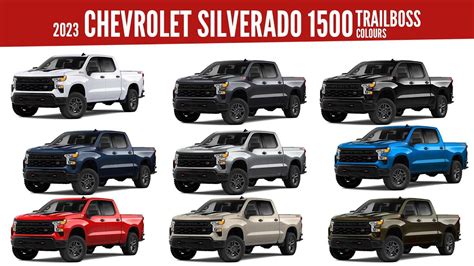 2023 Chevrolet Silverado 1500 Custom Trail Boss - All Color Options ...