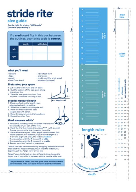 Stride Rite Printable Size Chart