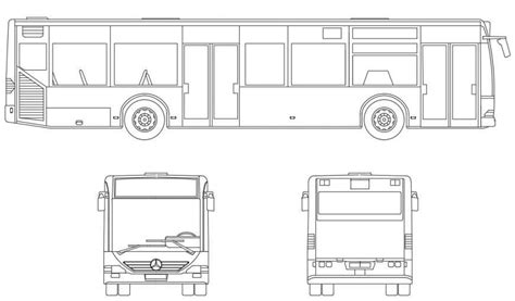 CAd drawings details of double door bus elevation of buses - Cadbull