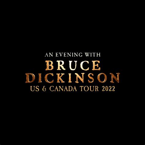 An Evening With Bruce Dickinson Usa And Canada Tour 2022 Logo Ri90 ...