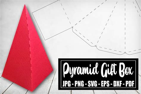 Pyramid Gift Box Template SVG, Wedding Favor Box Template