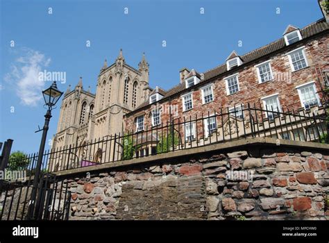 View towards Bristol Cathedral and Choir School, Bristol, England Stock ...