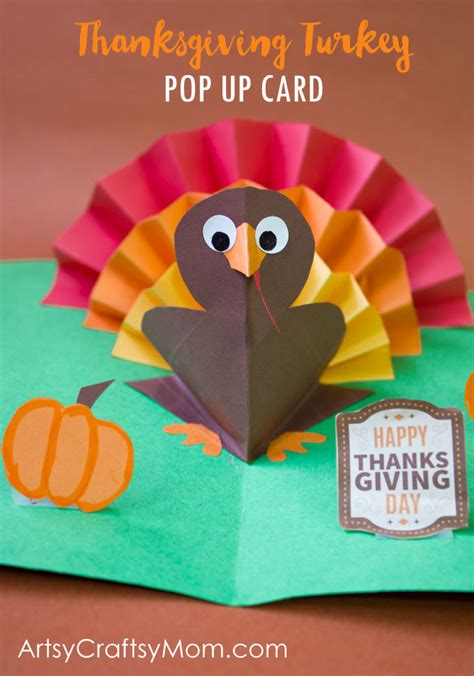 DIY Thanksgiving Turkey Pop Up Card - Artsy Craftsy Mom