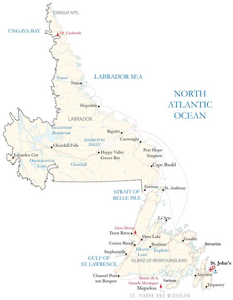 Newfoundland Labrador Map