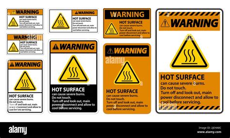 Warning Hot surface sign on white background Stock Vector Image & Art ...