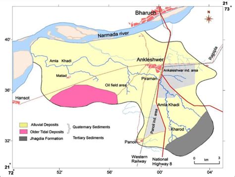 Study area: Ankaleshwar Industrial Estate (with Geology) | Download ...