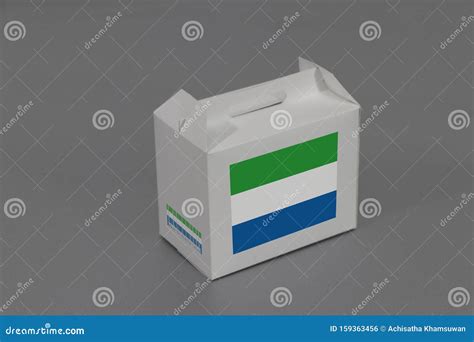 Sierra Leonean Flag on White Box with Barcode and the Color of Nation ...