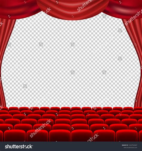 Cinema Screen Red Curtains Isolated Background Stock Illustration ...