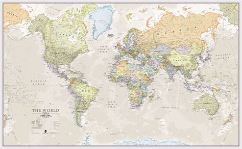 Classic World Map | World Wall Maps from Maps International