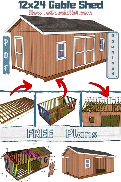 12x24 Shed Plans - Free DIY Plans | HowToSpecialist