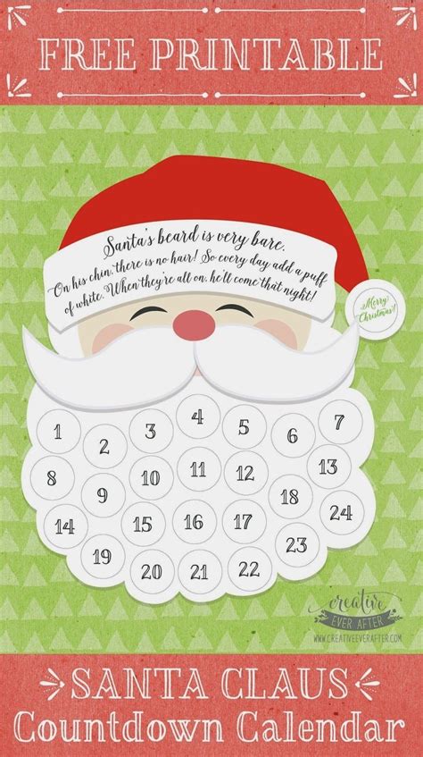 Christmas Countdown Calendar 100 Days – Printable Blank Calendar Template