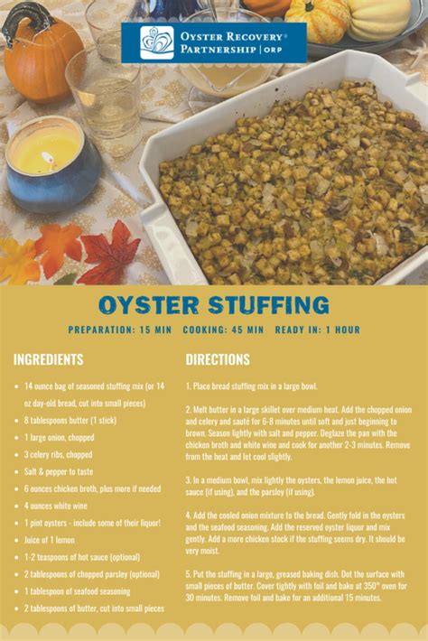 Oyster Recovery PartnershipThanksgiving Oyster Stuffing Recipe - Oyster ...