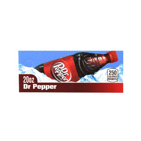 DR. PEPPER SODA MACHINE LABEL, 20OZ BOTTLE, 1 5/8"X3 19/32 WITH CALORIE ...