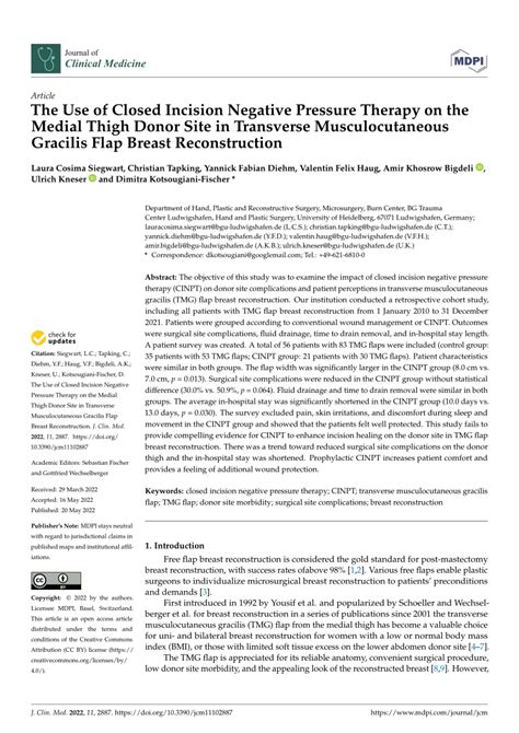 (PDF) The Use of Closed Incision Negative Pressure Therapy on the ...