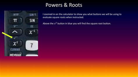 Powers & Roots When we say an integer or real number is “raised to a ...