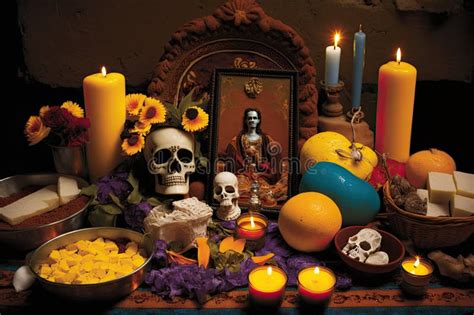 Day of the Dead Altar, with Offerings To Guide and Comfort the Deceased ...