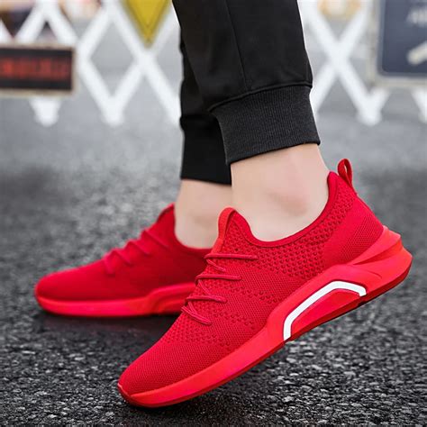 Hot Sale Men 2018 Red Running Shoes Breathable Men Sport Shoes Fitness ...