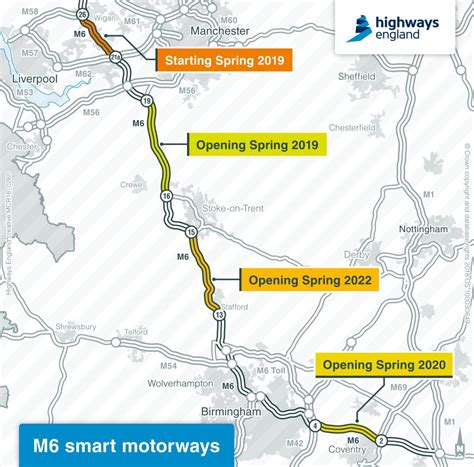 M6 smart motorways map - Highways Today