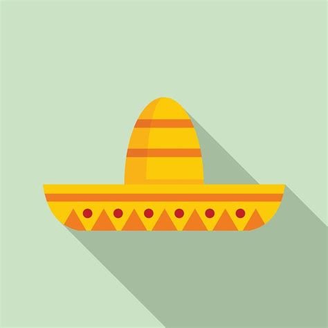 Mexican sombrero icon, flat style 14502934 Vector Art at Vecteezy