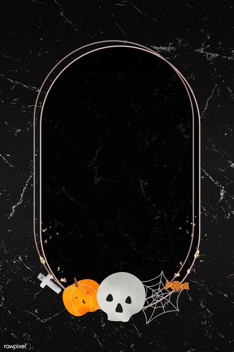 Halloween gold frame on black background vector | premium image by ...