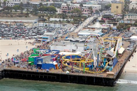 Aerial view of Santa Monica Pier, Santa Monica, California | Library of ...