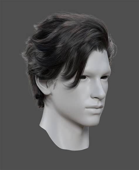 ArtStation - xgen毛发练习, Sensen Wu | Long hair styles men, Medium hair ...