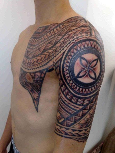 pacific islander - chest, shoulder, and half-sleeve | Polynesian tattoo ...