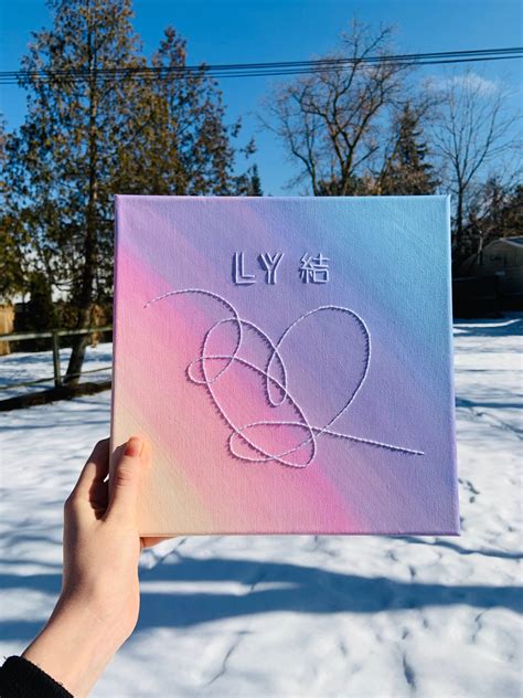 BTS Love Yourself Album Cover Embroidery on Canvas Painting - Etsy ...