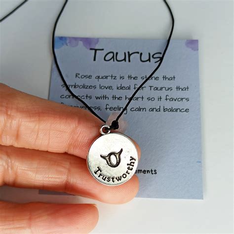 Taurus Zodiac necklace birthstone Zodiac stone Zodiac Birthday | Etsy