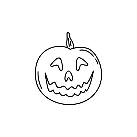 Pumpkin halloween doodle line art. Pumpkin cartoon character. Hand ...