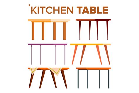 Kitchen Table Set Vector. Interior Graphic by pikepicture · Creative ...