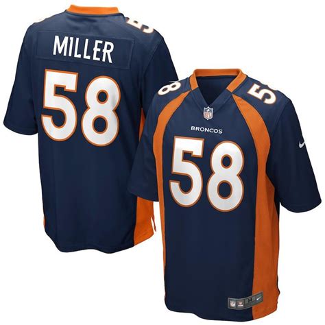 Von Miller Jersey - Broncos Navy Blue, Orange S-3X (3XL), 4X (4XL), 5X ...