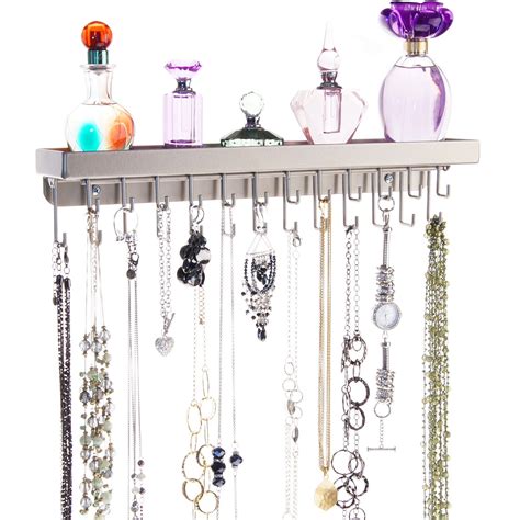 Angelynn's - Necklace Holder Organizer Rack Wall Mount Hanging Long ...