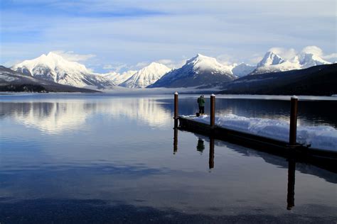 Winter Fishing on Lake McDonald at Glacier National Park image - Free ...