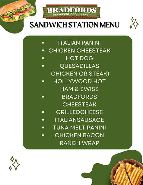 Our Sandwich Station Menu... - Bradfords Neighborhood Market