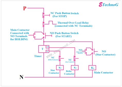 Star Delta Circuit Control Diagram