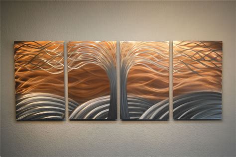 Tree of Life Bright Copper - Metal Wall Art Abstract Sculpture Modern ...