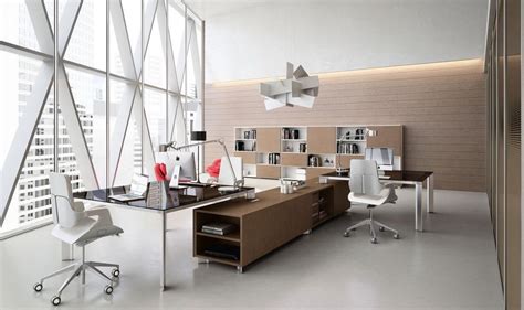 Contemporary Minimalist Office Design With Stylish Office Tables And ...