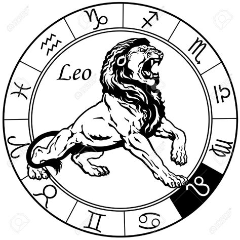 leo or lion astrological zodiac sign, black and white image | Leo ...