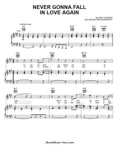 Never Gonna Fall In Love Again Sheet Music Eric Carmen - ♪ SHEETMUSIC ...