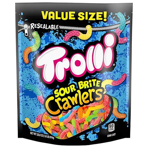 Trolli Gummi Candy Sour Brite Crawlers Value Size - 28.8 Oz - Haggen