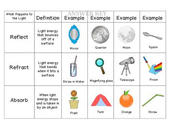 Reflection, Refraction, and Absorption Sort by The Teaching Chick